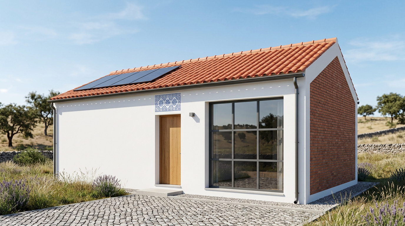 Render exterior da Casa Base T1